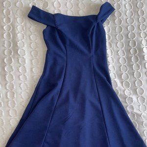 Blue Off the Shoulder Dress